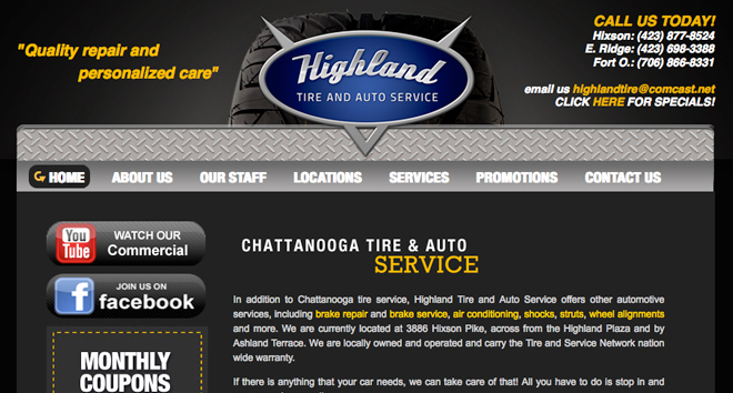chattanooga web design highlandtire1